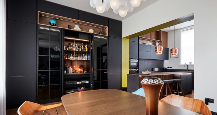 Matt black Kuhlmann kitchen in Moortown, Leeds