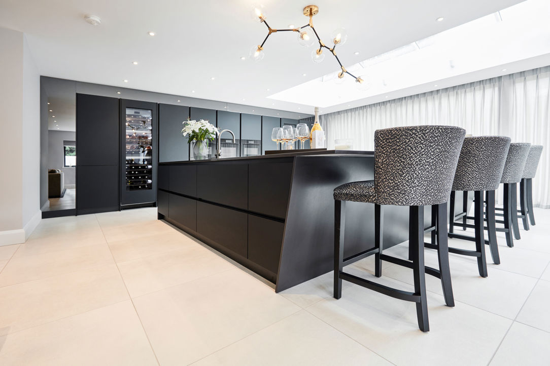 Matt black kitchen island